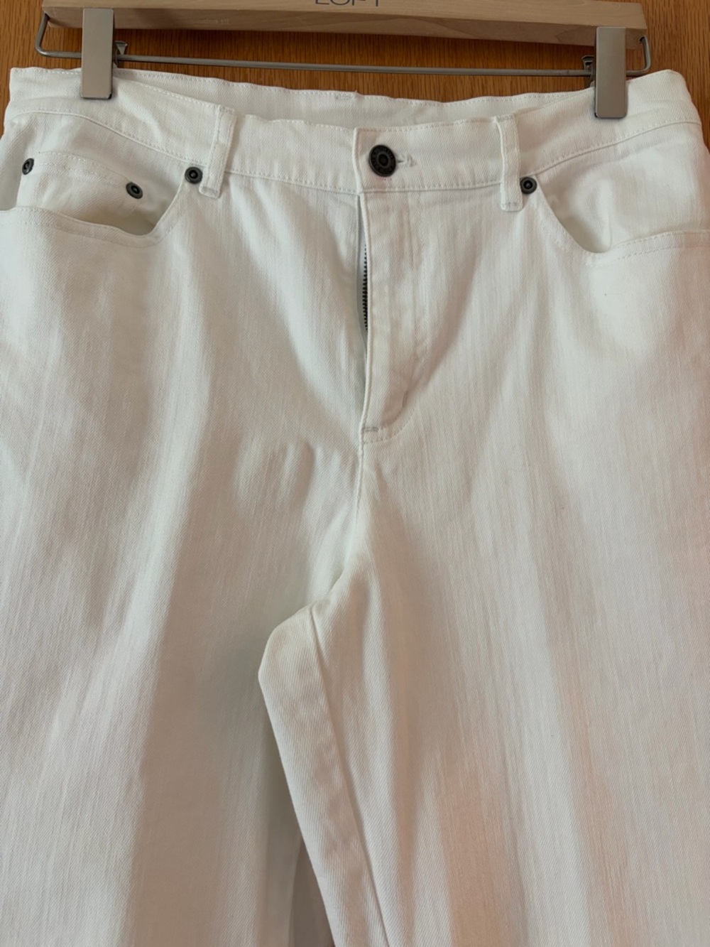 #616 Talbots White Straight-Leg Jeans — Clean Five-Pocket Design - Picture 2 of 9